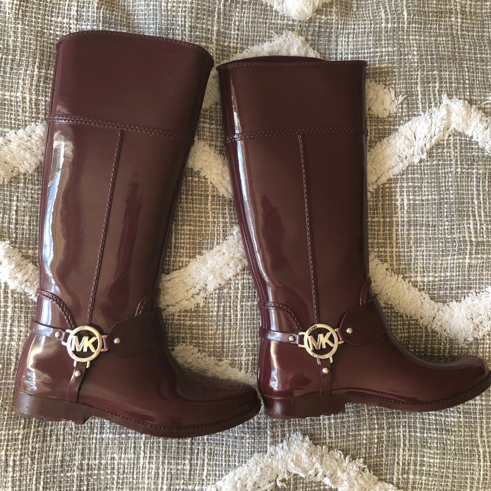 Maroon Michael Kors rain boots (MAKE AN OFFER!)